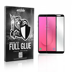Protecteur d'écran incurvé Full Glue 5D en verre trempé Samsung Galaxy J8 2018 Noir