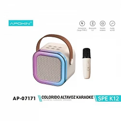 Altavoz Karaoke Portatil con 1 Microfono K12 2-Colores