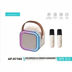 Enceinte Karaoké Portable avec 2 Microphones K12 2-Couleurs