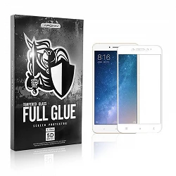 Cristal templado Full Glue 5D Xiaomi Mi Max 2 Protector de Pantalla Curvo Blanco