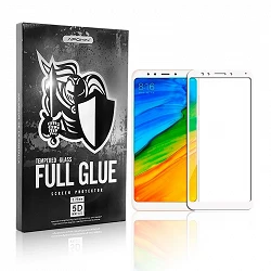 Protecteur d'écran incurvé en verre trempé 5D Full Glue Xiaomi Redmi 5 Blanc
