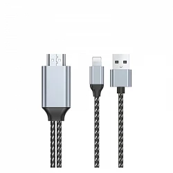 Wiwu Cable HDMI Lightning a HDMI + USB de Carga Negro 2M