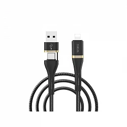 Wiwu Cable Tipo-C con Adaptador USB a Lightning TM01 1.2M Negro