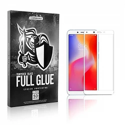Protecteur d'écran incurvé blanc en verre trempé 5D Full Glue Xiaomi Redmi 6 / 6A