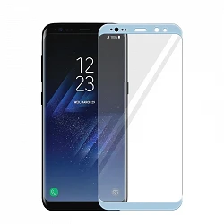 Protecteur d'écran bleu en verre trempé incurvé pour Samsung Galaxy S8 Plus