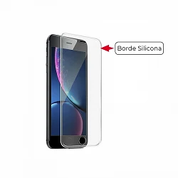 Protecteur d'écran en verre trempé pour iPhone 6 Plus bord en silicone transparent