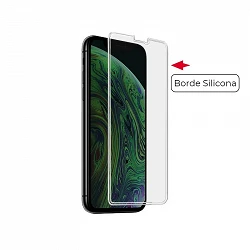 Protecteur d'écran en verre trempé iPhone X / Xs Bord en silicone transparent