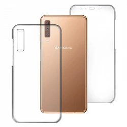 Coque Double Samsung Galaxy A7 2018 / A750 Silicone Transparente Avant et Arrière