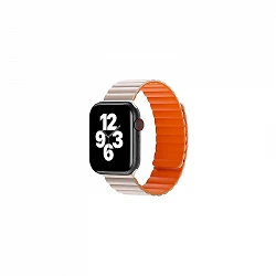 Bracelet en silicone WIWU pour Apple Watch 42/44/45/49 mm Blanc Orange