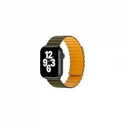 Bracelet en silicone WIWU pour Apple Watch 42/44/45/49 mm vert et jaune