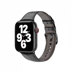 Bracelet en cuir WIWU pour Apple Watch 42/44/45/49 mm noir