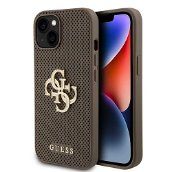 Funda Guess logotipo 4G metálico y purpurina iPhone 15