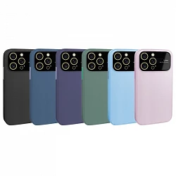 Funda Silicona Mate Cubre Cámara para iPhone 15 Pro Max en 6-Colores