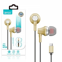 Auricular Cascos Con Micrófono BWOO HF-28 Dorado