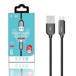 Cable BWOO X131 con Luz Led 2.4A - TipoC 3 Colores