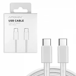 Cable Tipo-C para iPhone 15 60W Blanco Caja Tipo Original 1 Metro