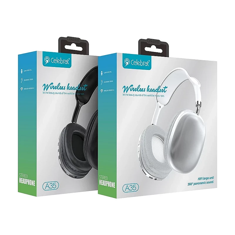 Auriculares Bluetooth Celebrat A35 Diadema Negro