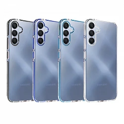 AIR* Coque Premium Transparent avec aluminium pour Samsung A15 3 couleurs