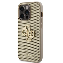 Funda Guess logotipo 4G metálico y purpurina iPhone 15 Pro