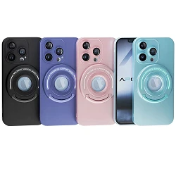 Funda Silicona Metalizada Con Soporte para iPhone 12 Pro 4-Colores