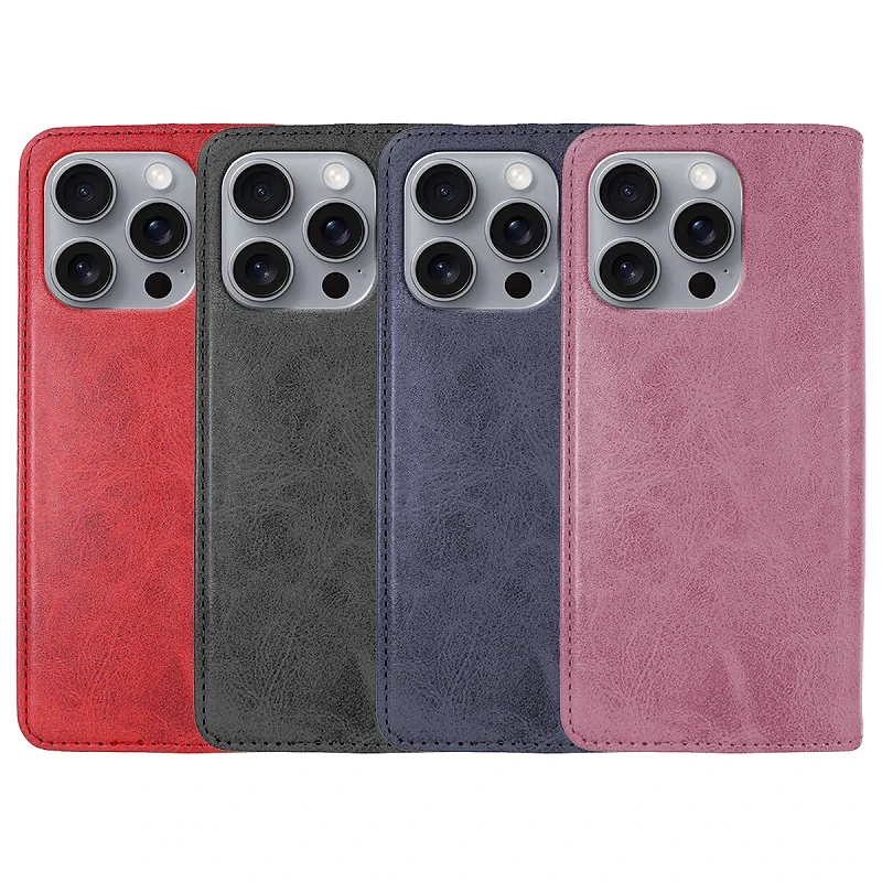 Para IPhone 16 Pro MAX 15 14 13 12 11 7 8 Plus X XS MAX XR Funda Tipo Billetera Con Ranura Para 3 Tarjetas De Identificación Y Tarjetero Para IPhone 16 15 14 | En Línea
